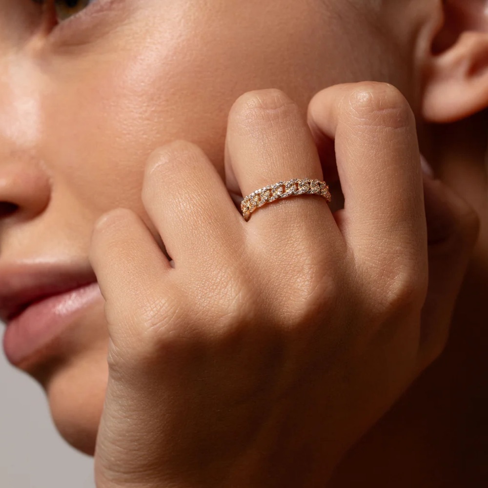 Pavé Diamond Chain Ring - Ring Concierge